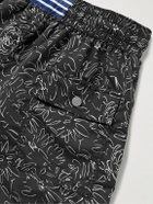 Atalaye - Madja Mid-Length Printed Recycled Swim Shorts - Black