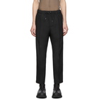 OAMC Black Cropped Drawcord Trousers