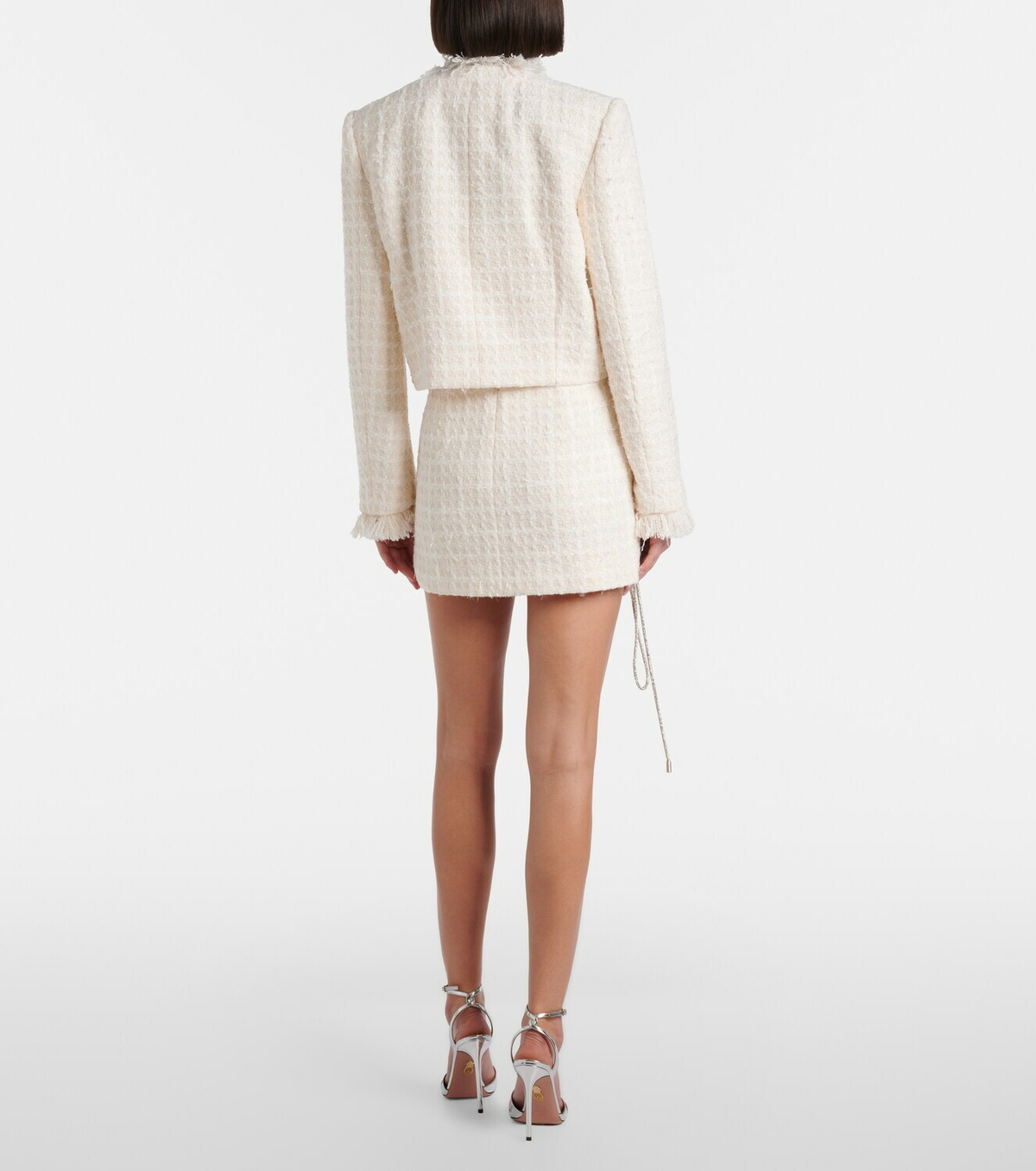 Area Embellished tweed miniskirt