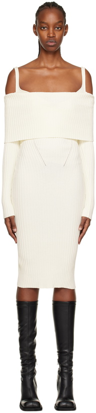 Photo: ANDREĀDAMO Off-White Long Sleeve Midi Dress