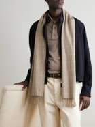 Dunhill - Fringed Checked Cashmere Scarf
