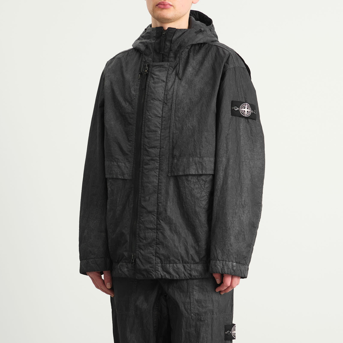 Stone Island Men's Dense Nylon-TC Hand Sprayed Reflective Short Pa