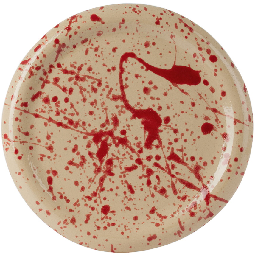 BOMBAC Off-White & Red Splatter Plate
