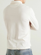 TOM FORD - Cotton and Silk-Blend Piqué Polo Shirt - White