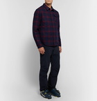 Aztech Mountain - Lenado Checked Wool-Blend Flannel Padded Overshirt - Navy