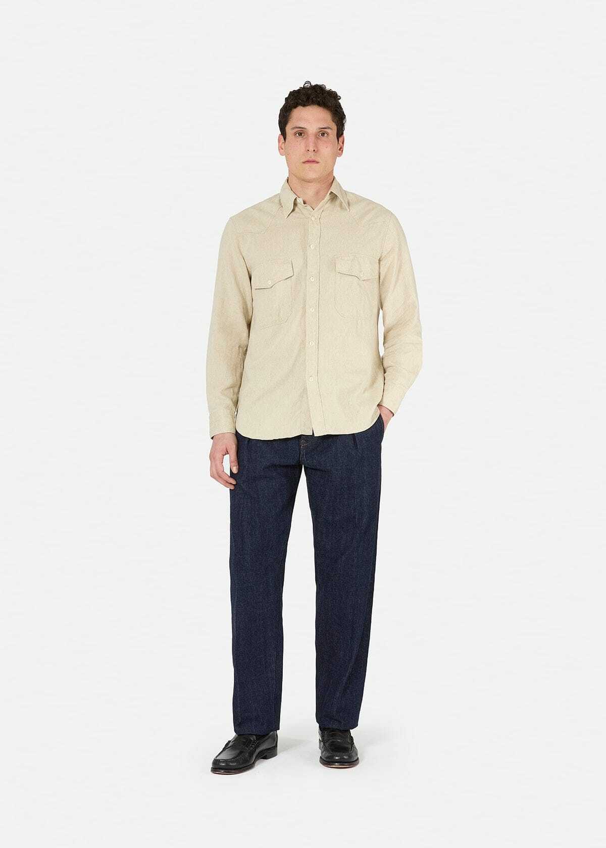 doppiaa Aantide Western Chambray Shirt