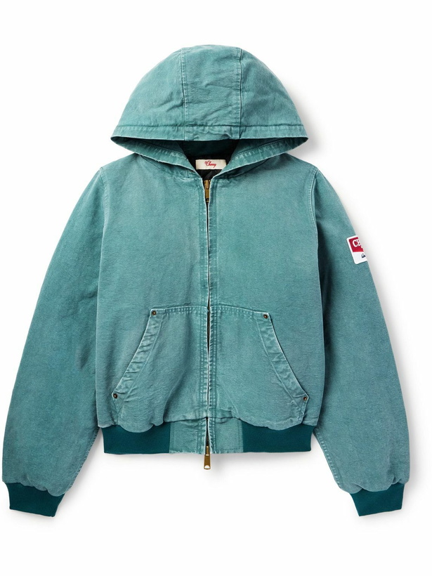 Photo: Cherry Los Angeles - Logo-Appliquéd Cotton-Canvas Hooded Jacket - Green