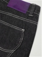 DIME - Straight-Leg Logo-Embroidered Jeans - Black