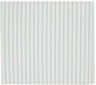 Thom Browne White & Blue 4-Bar Stripe Appliqué Wallet