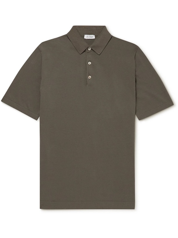 Photo: De Petrillo - Cotton-Jersey Polo Shirt - Brown