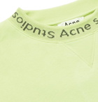Acne Studios - Flogho Logo-Print Fleece-Back Cotton-Jersey Sweatshirt - Men - Green