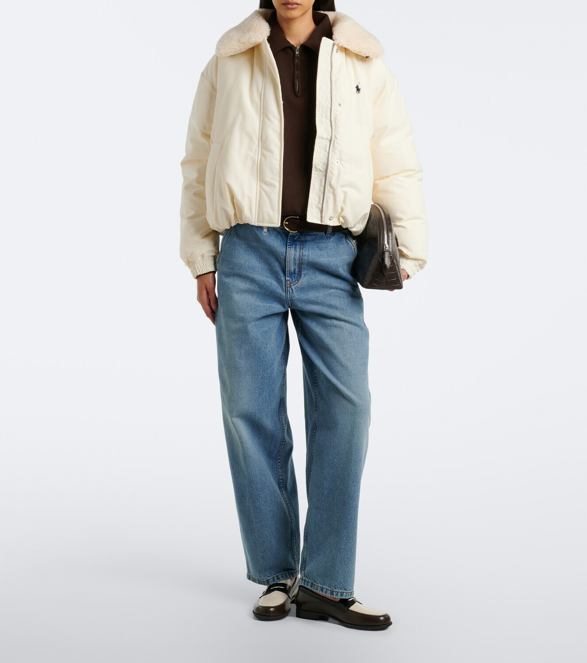 Polo Ralph Lauren Teddy-trimmed cropped blouson jacket