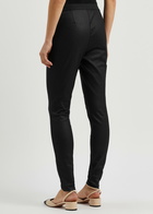 Eileen Fisher Coated Stretch-denim Trousers Black