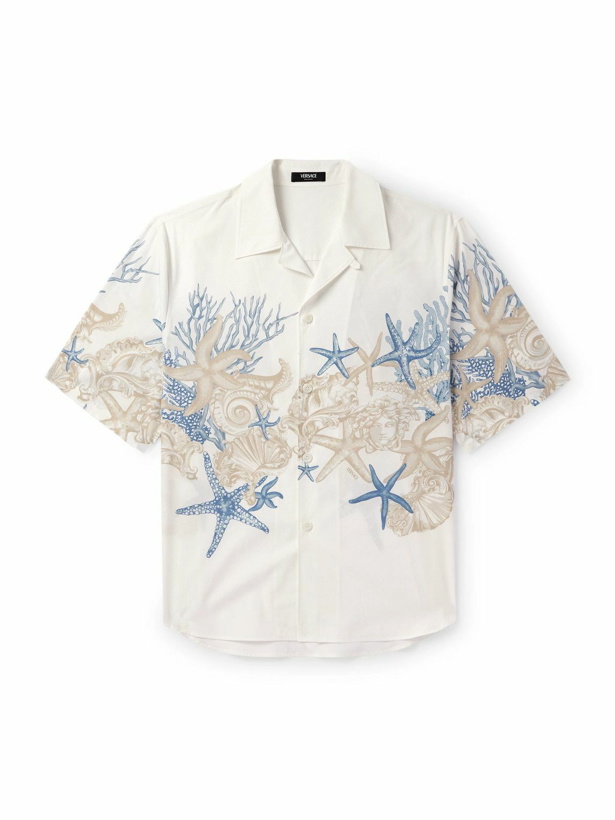 Photo: Versace - Barocco Sea Camp-Collar Printed Cotton-Poplin Shirt - White