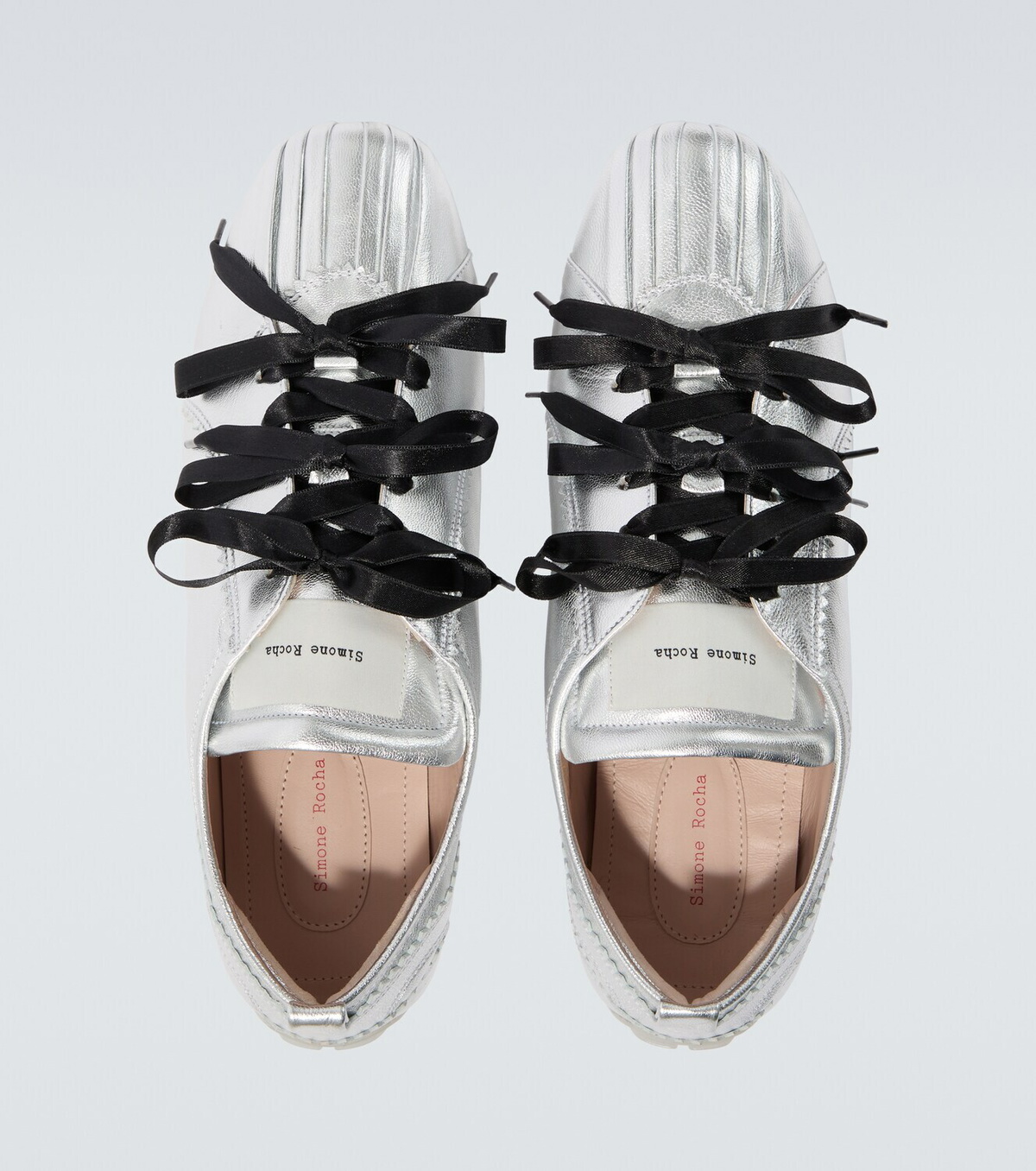 Simone Rocha Ballerina Grip metallic leather sneakers