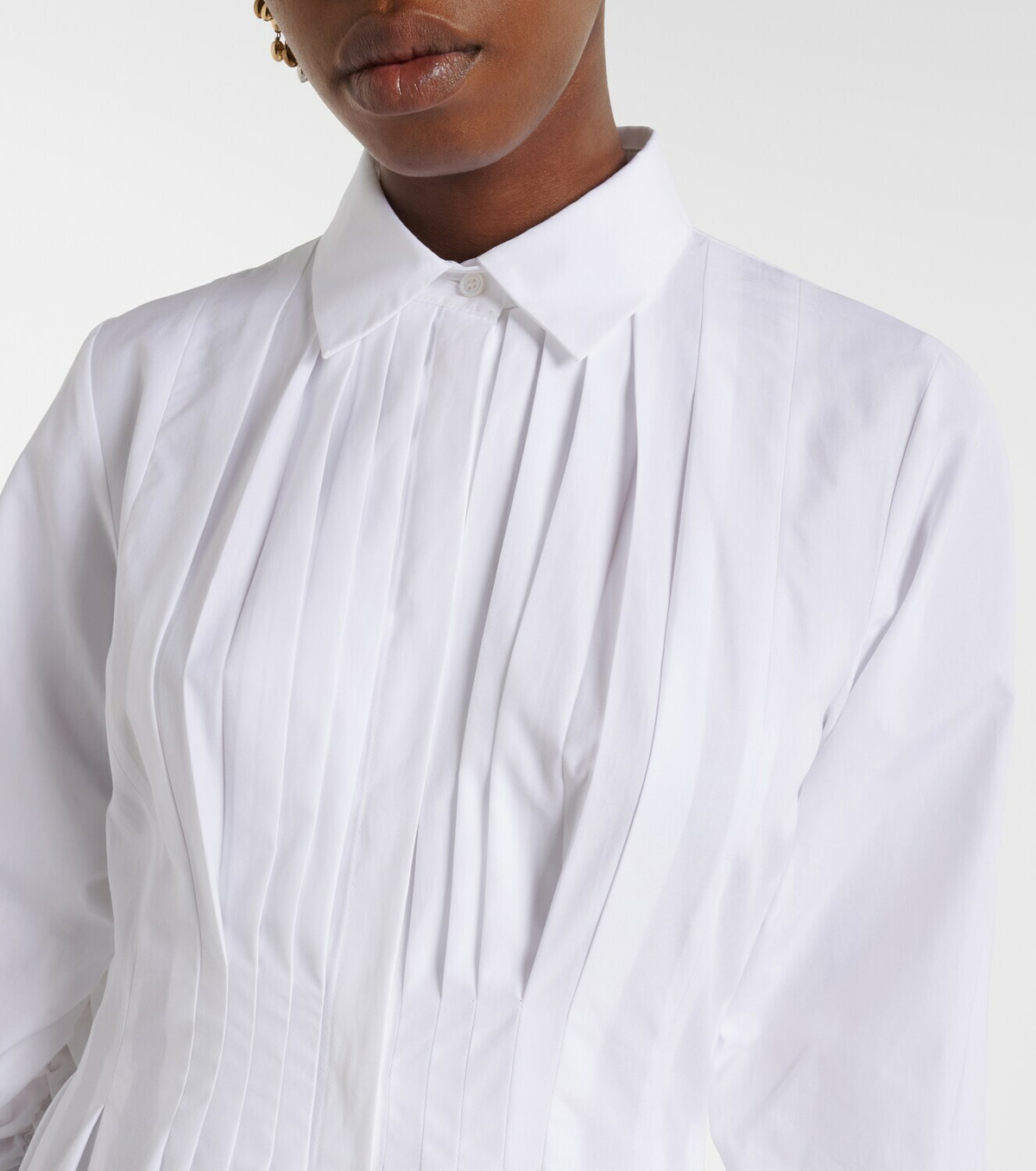 'S Max Mara Pleated cotton poplin shirt dress