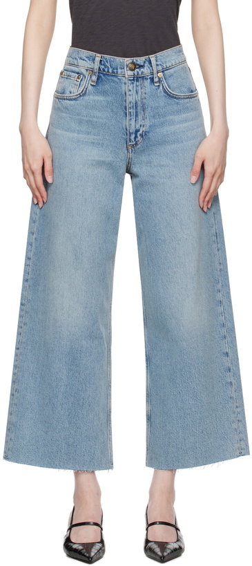 Photo: rag & bone Blue Andi Ankle Wide-Leg Jeans