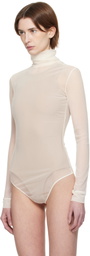 Maison Margiela Off-White High-Neck Bodysuit