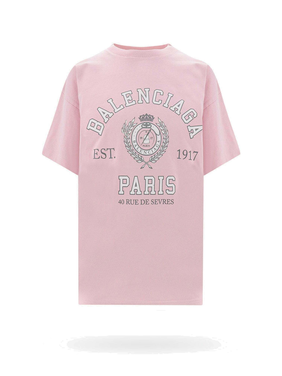Balenciaga Pink Cotton Crew Neck Short Sleeves Tee T-shirt main image 0
