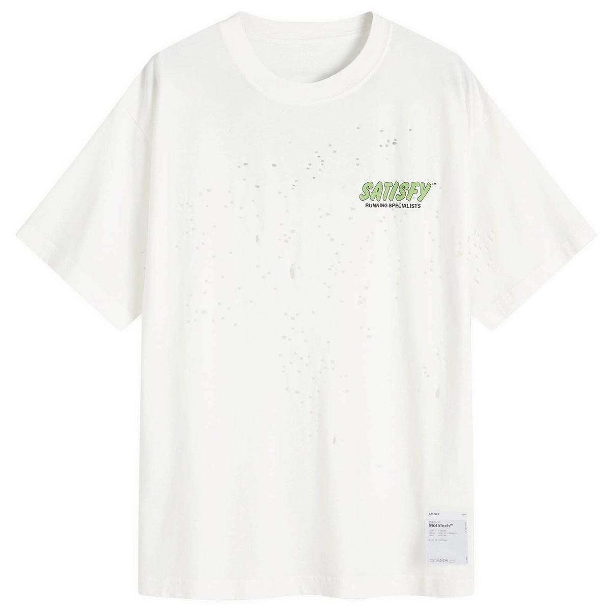 Satisfy Men's MothTechRunning Specialists T-Shirt in Off-White Satisfy