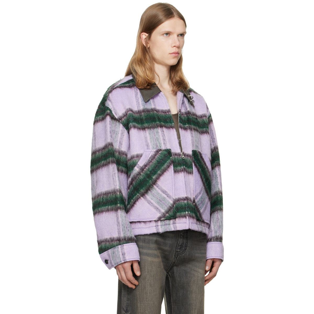 We11done Purple Check Pattern Jacket
