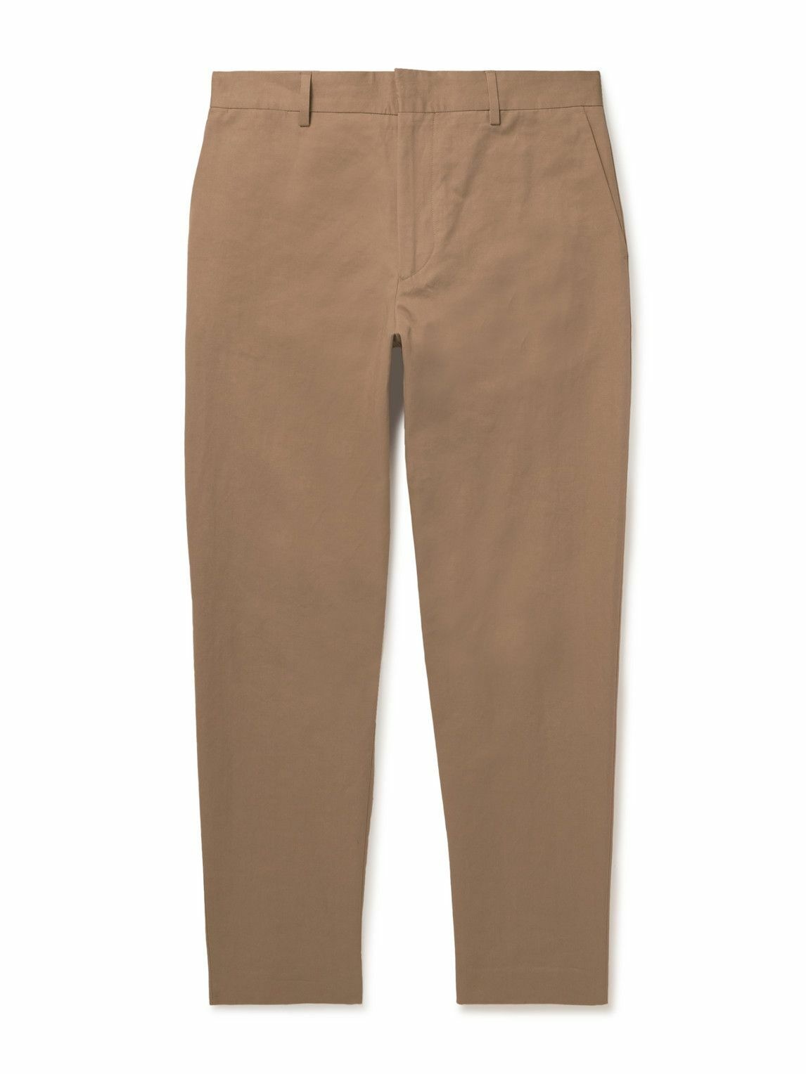 Photo: Paul Smith - Straight-Leg Cotton and Linen-Blend Trousers - Brown