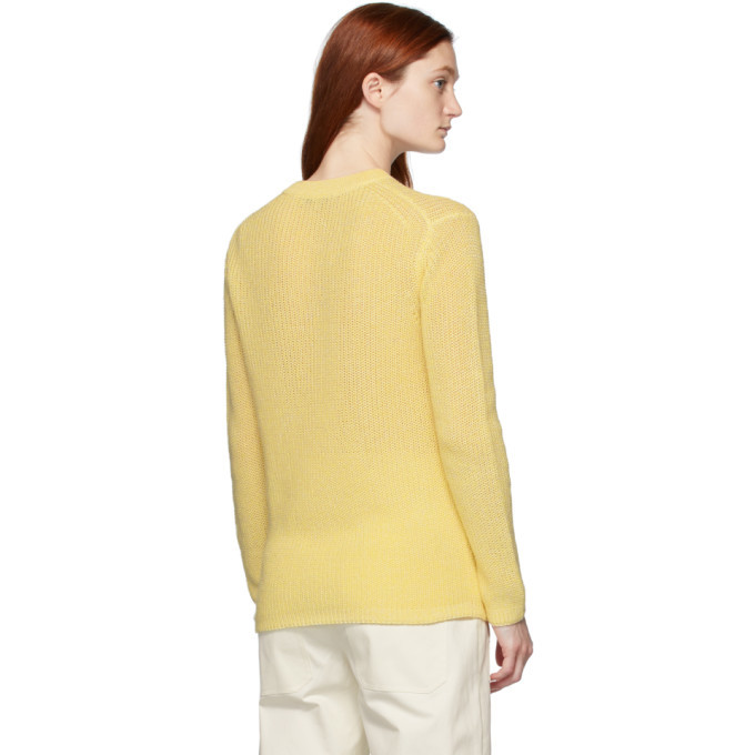 Tibi Yellow Crispy Cotton Crewneck Sweater