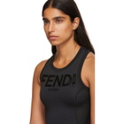 Fendi Black Neoprene Logo Tank Top