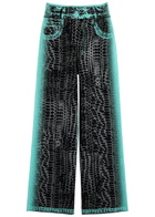 PH5 Zahra Printed Wide-leg Knitted Trousers Black