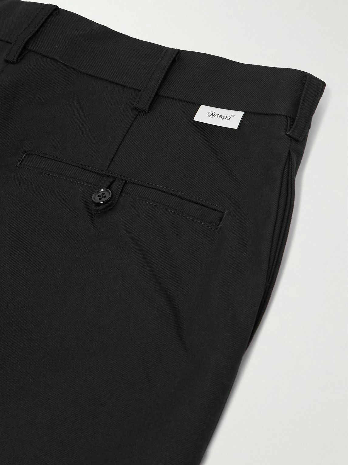 WTAPS - Straight-Leg Cropped Logo-Appliquéd Twill Trousers - Black