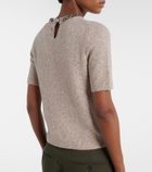 Velvet Briana embellished wool-blend top
