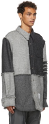 Thom Browne Shetland Wool Quarter-Split 4-Bar Button Jacket