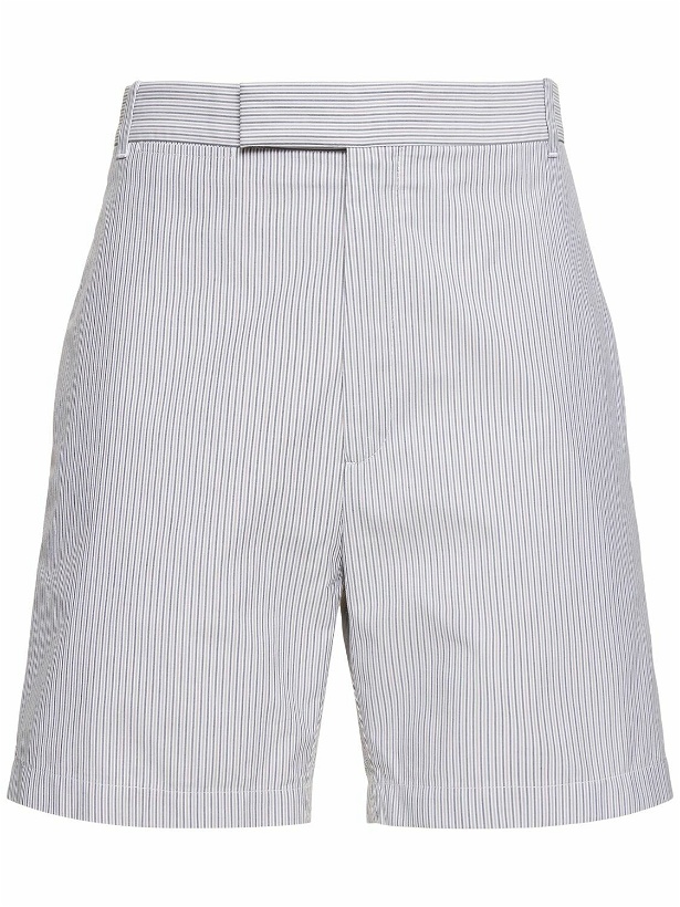 Photo: THOM BROWNE Cotton Straight Fit Shorts