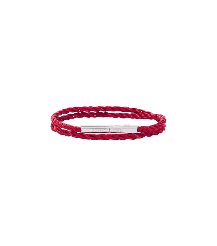 Photo: Bottega Veneta Knot sterling silver and leather bracelet