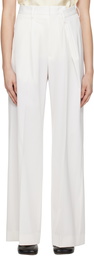 MM6 Maison Margiela Off-White Asymmetric Waistband Trousers