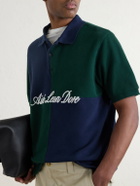 Aimé Leon Dore - Logo-Embroidered Colour-Block Cotton-Piqué Polo Shirt - Green