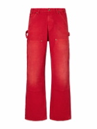 Cherry Los Angeles - Wide-Leg Cotton-Canvas Trousers - Red