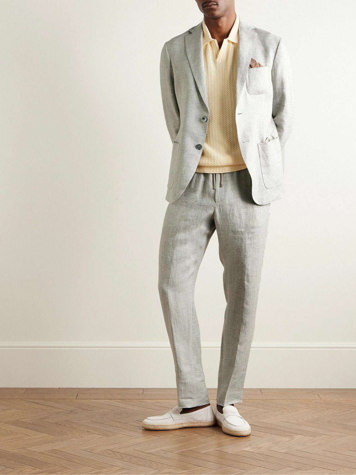 Agnona - Linen-Twill Suit Jacket - Gray Agnona