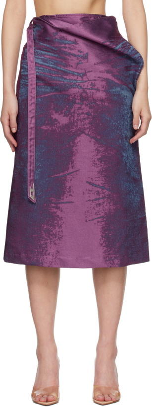 Photo: Diesel Purple Satin Denim Midi Skirt