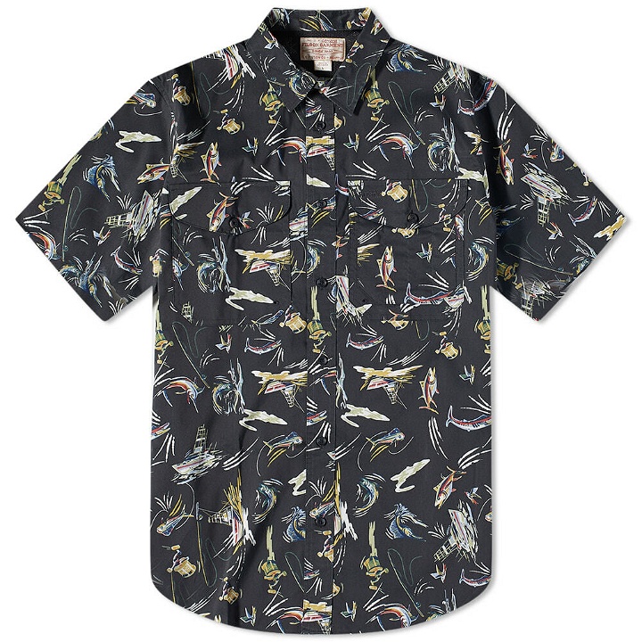 Photo: Filson Men's Short Sleeve Twin Lakes Sport Shirt in Offshore Catch Print