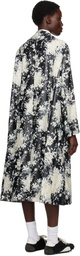Comme des Garçons Homme Plus Black & White Printed Faux-Leather Coat
