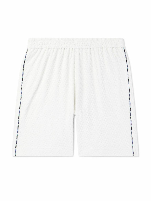 Photo: Missoni - Straight-Leg Cotton-Blend Terry Jacquard Shorts - White