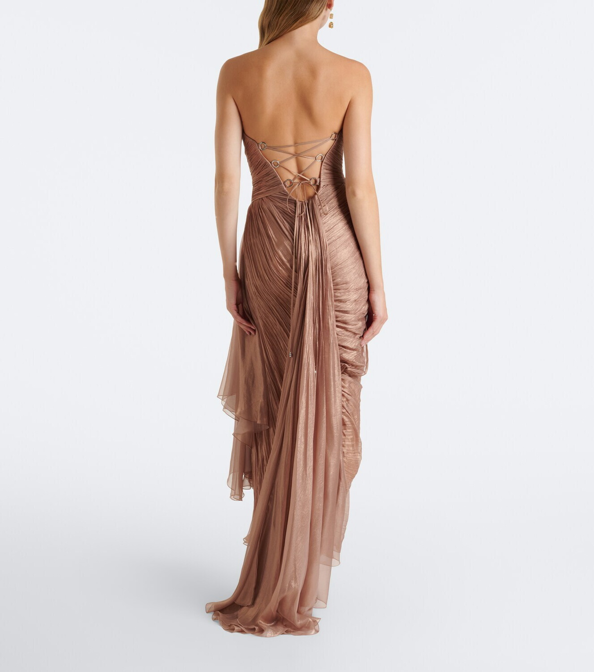 Maria Lucia Hohan Heidi pleated silk bustier gown