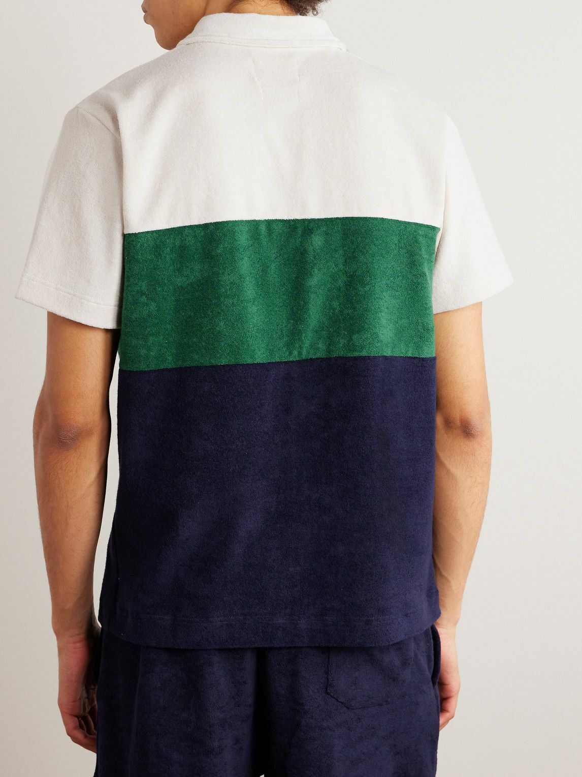 Howlin' - Striped Cotton-Blend Terry Polo Shirt - Blue