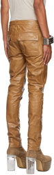 Rick Owens Tan Leather Tyrone Pants