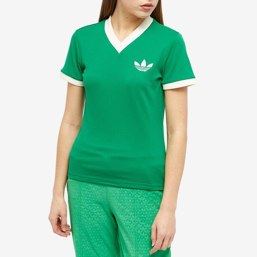 Adidas Women\'s Adicolor in Green T-Shirt 70s adidas V-Neck