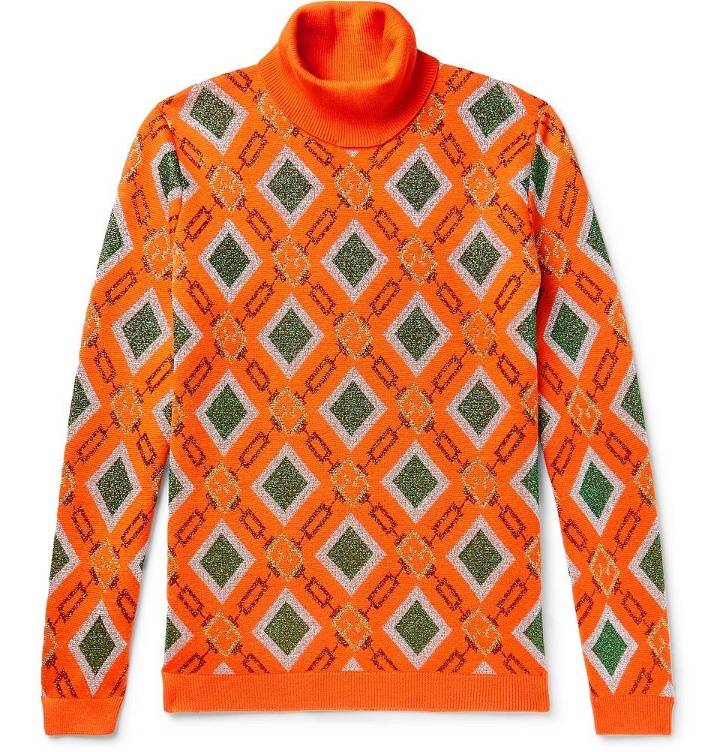 Photo: Gucci - Wool-Blend Jacquard Rollneck Sweater - Men - Orange