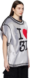 Doublet Gray & White 'I Heart 3D' Sweater