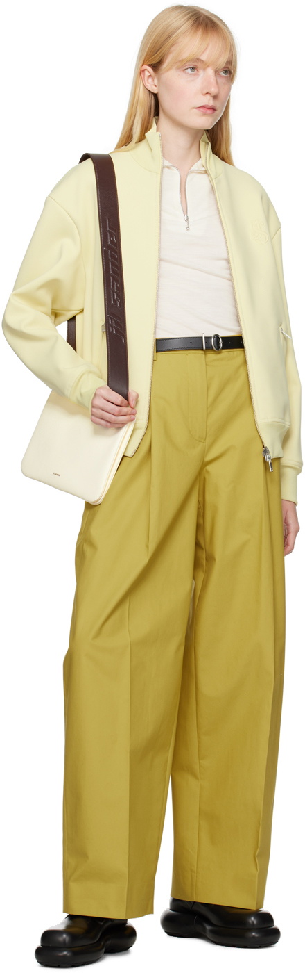 Jil Sander Yellow Embroidered Bomber Jacket