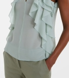 McQueen Ruffled silk chiffon top